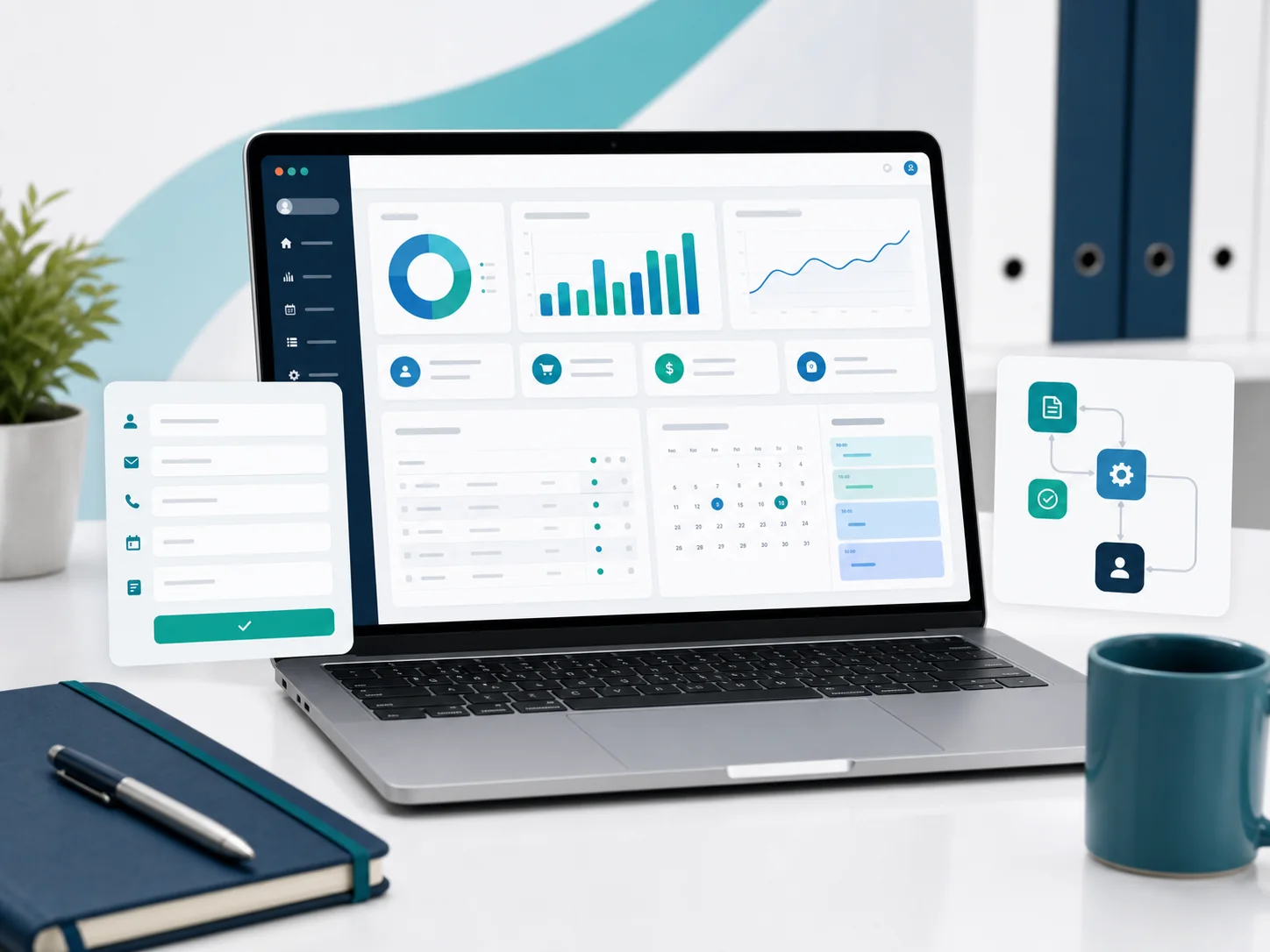 Sistema de gestión con paneles de control en varios dispositivos